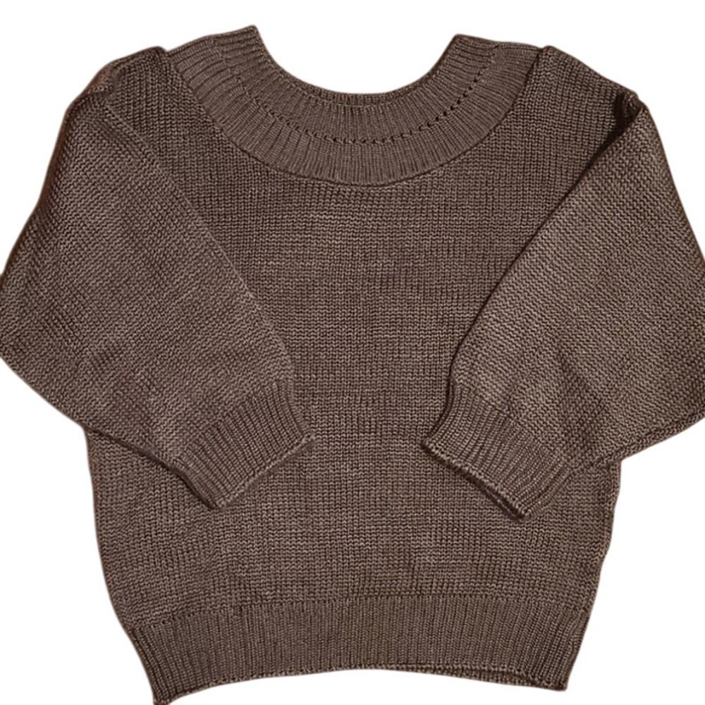 Vintage Allison J Brown Knit 90s Pullover Sweater - Medium